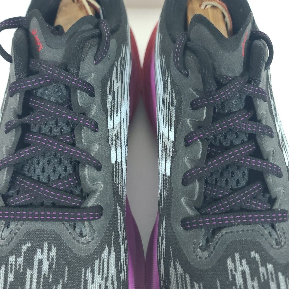 ASICS Novablast 3 Women Size 10.5 Black Purple Running Athletic Gym Shoe Sneaker - Picture 9 of 16